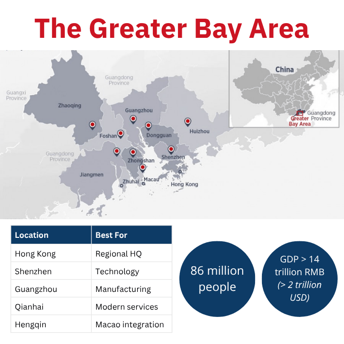 greater bay area map infographic